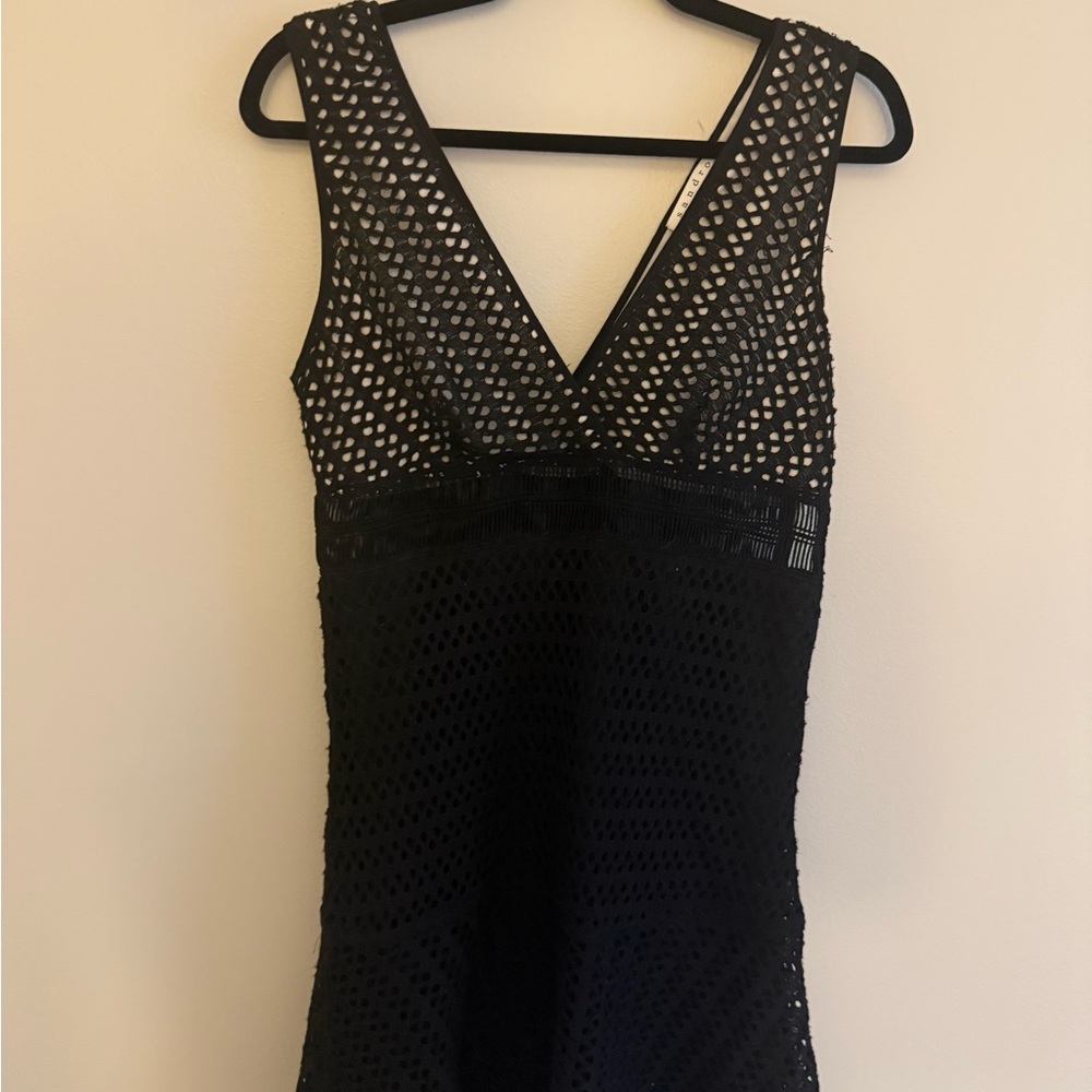 Black Sleeveless Crochet Dress